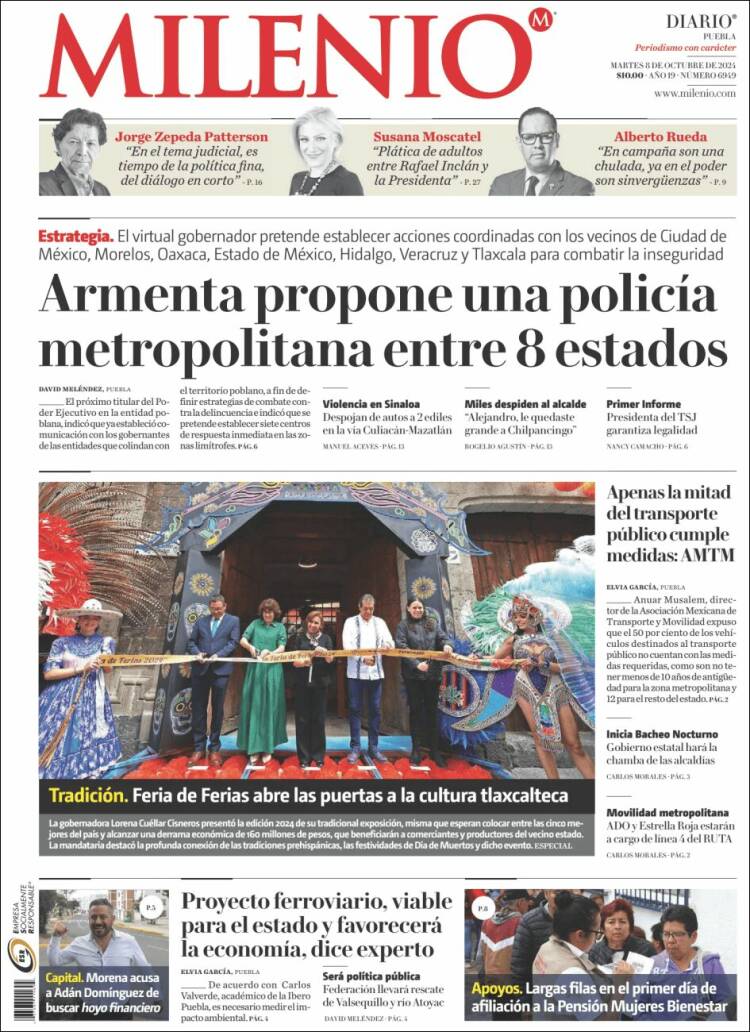Portada de Milenio de Puebla (México)