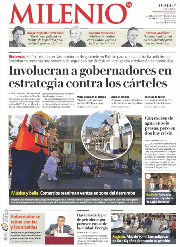 Portada de Milenio - Tamaulipas (México)