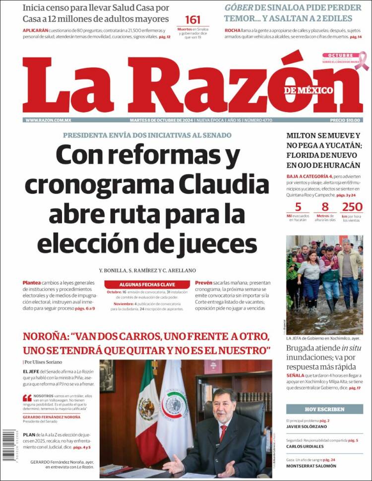 Portada de La Razón (México)