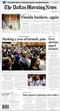 Portada de Dallas Morning News (USA)