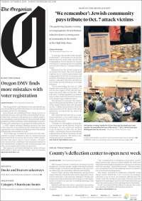 Portada de The Oregonian (USA)