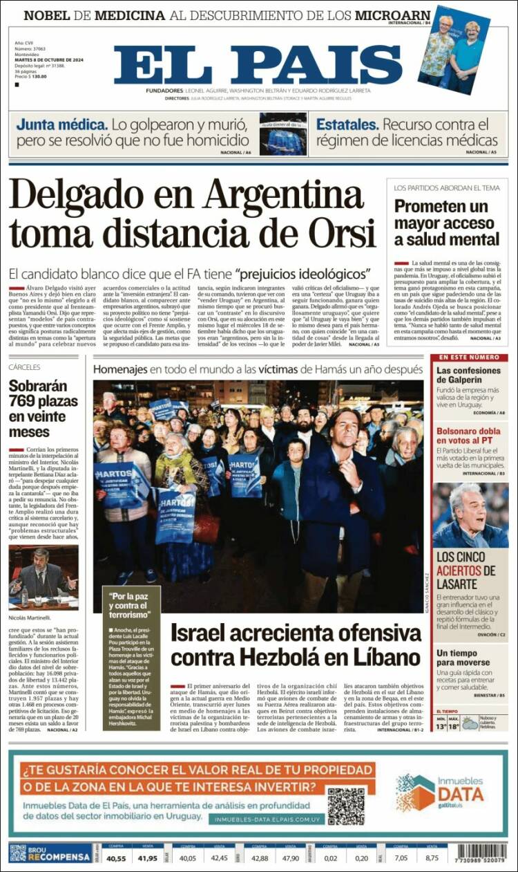Portada de El País (Uruguay)