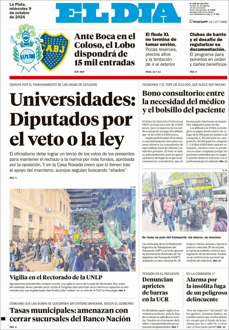 Portada de El Día de la Plata (Argentina)