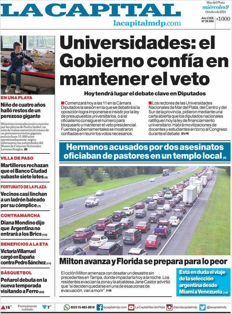 Portada de Diario La Capital - Mar del Plata (Argentina)
