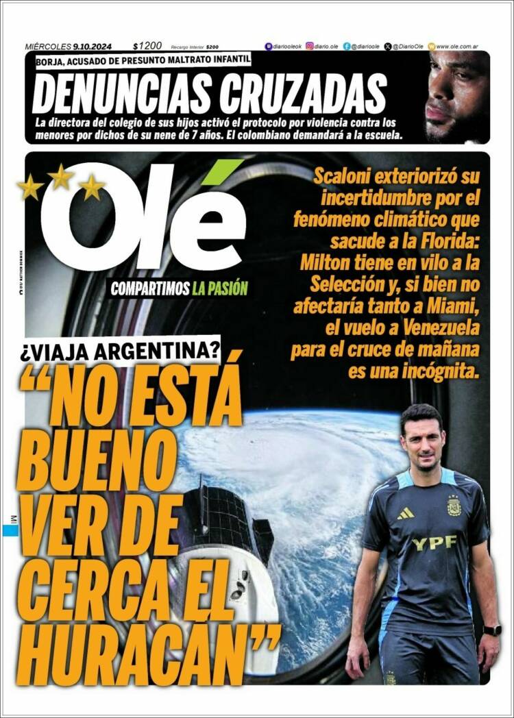 Portada de Olé (Argentina)