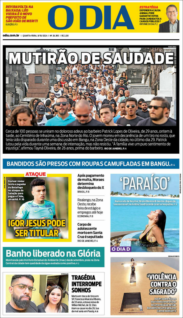 Portada de O Dia (Brasil)