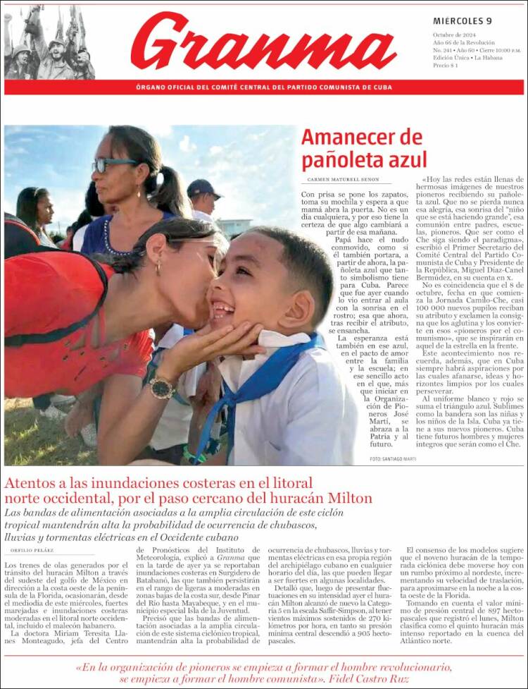 Portada de Granma (Cuba)