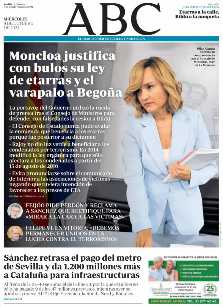 Portada de ABC - Sevilla (España)