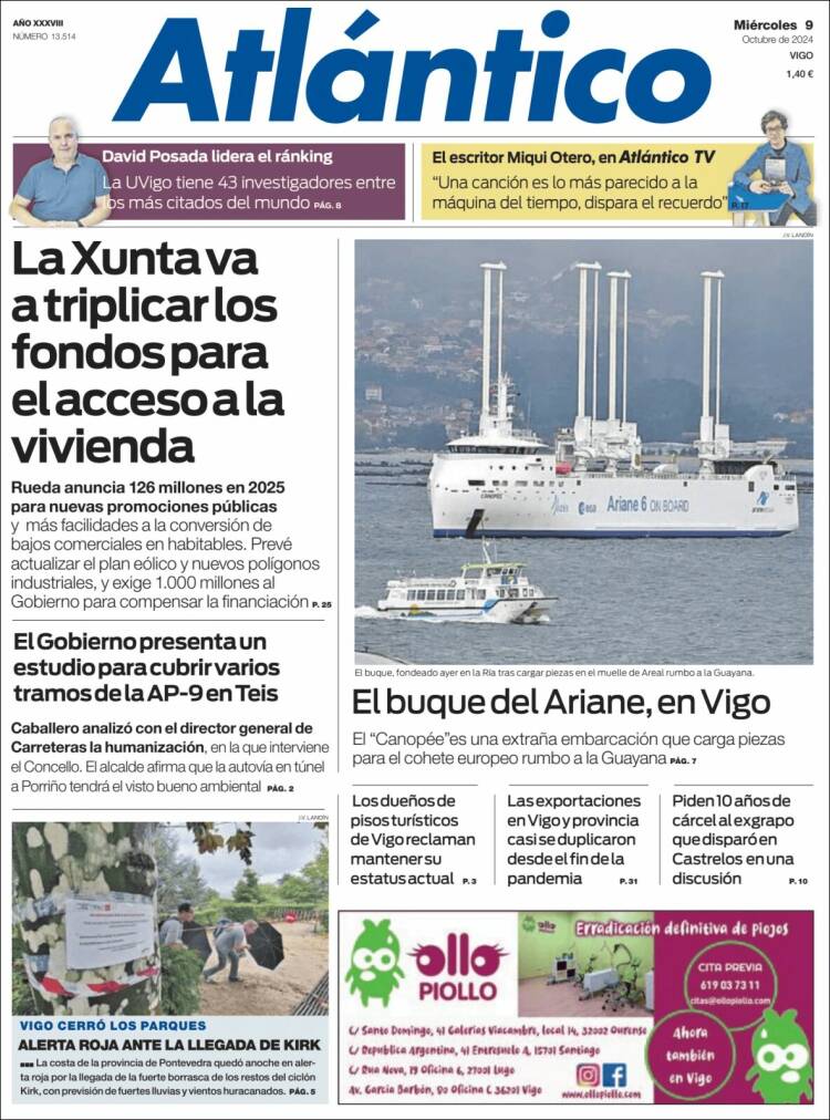 Portada de Atlántico Diario (España)