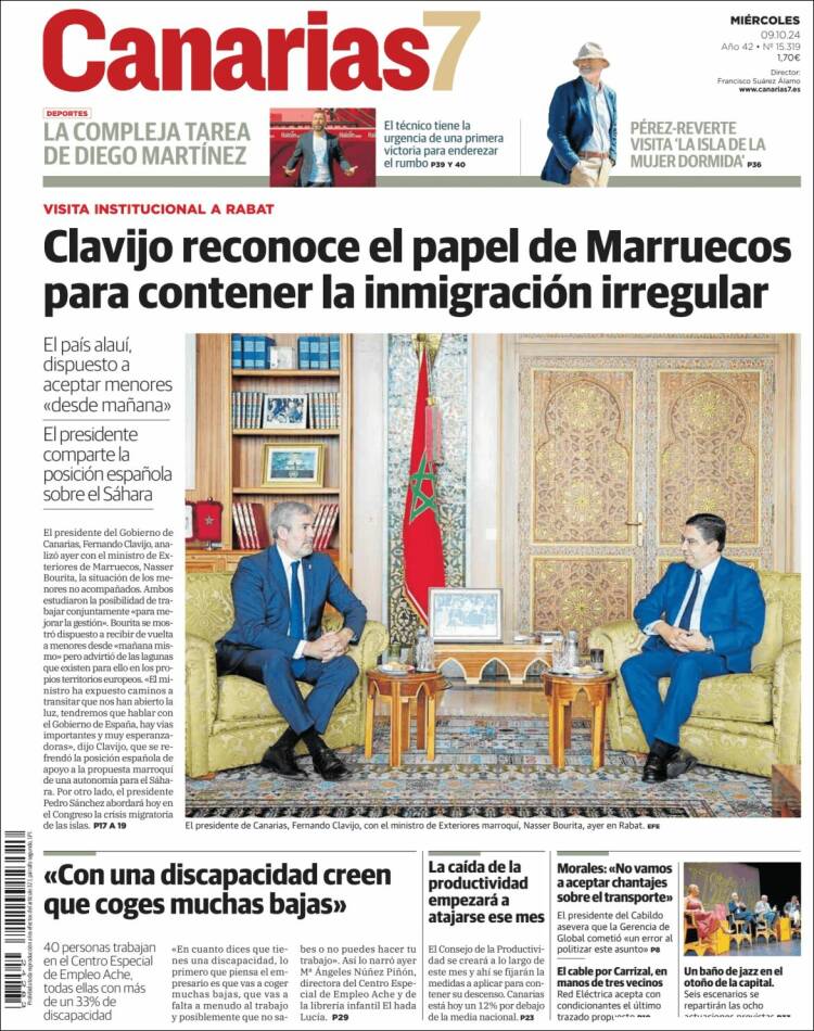 Portada de Canarias 7 (España)