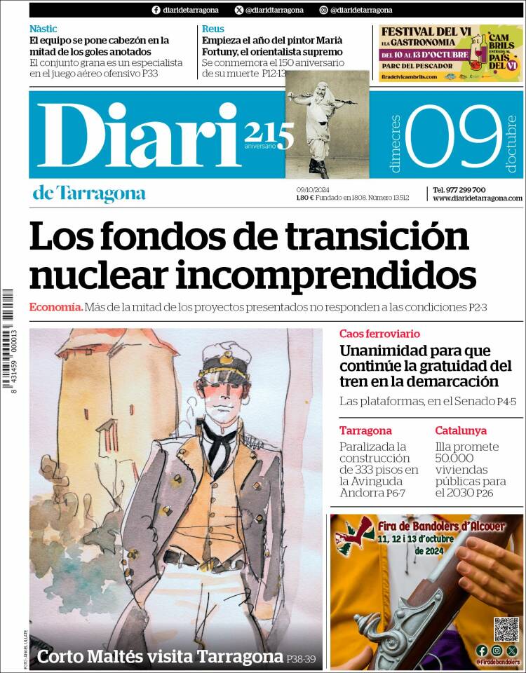 Portada de Diari de Tarragona (España)