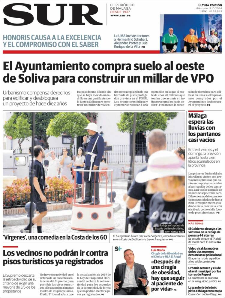 Portada de Diario el Sur (España)