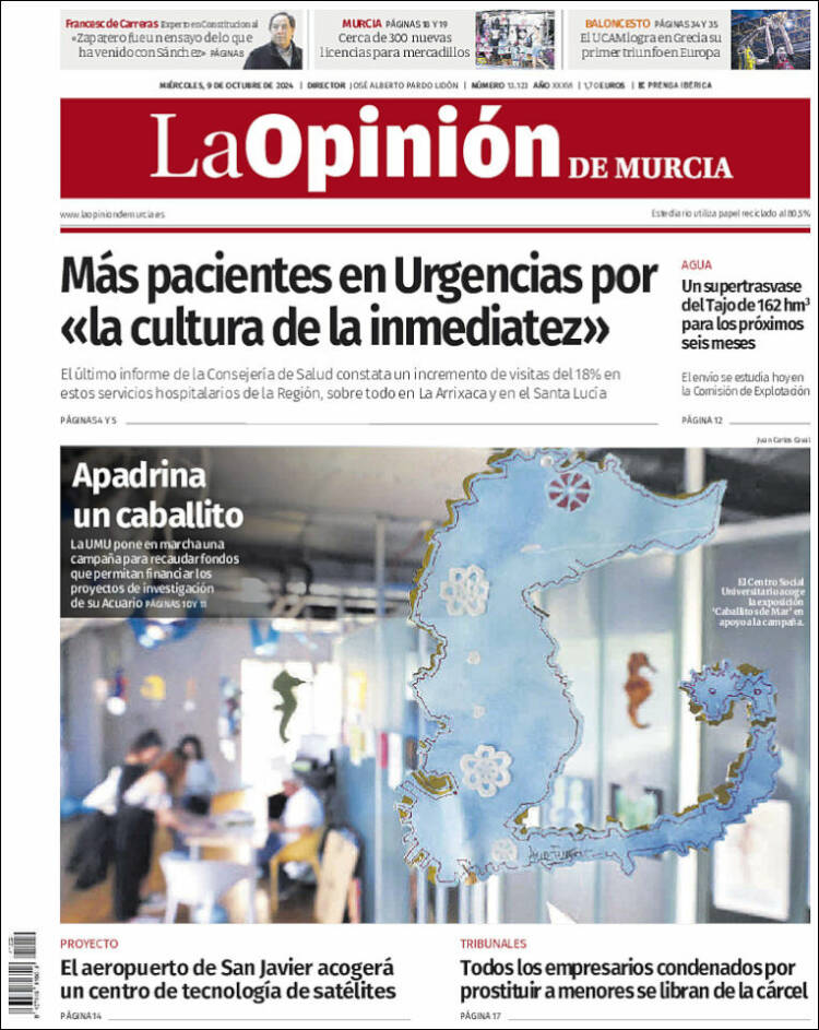 Portada de La Opinión de Murcia (España)