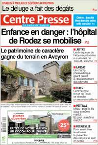 Portada de Centre Presse (Francia)