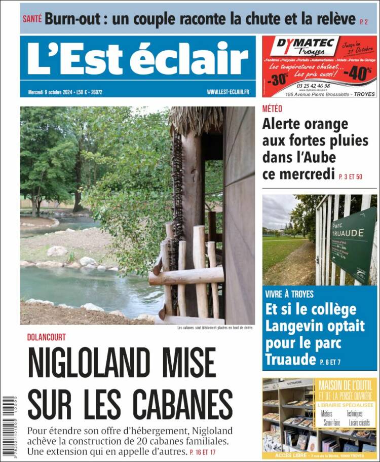 Portada de L'Est Eclair (Francia)