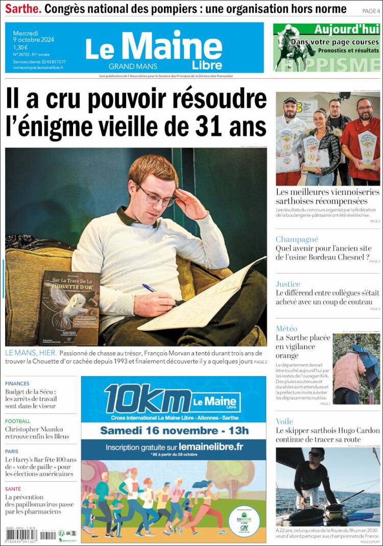 Portada de Le Maine Libre (Francia)