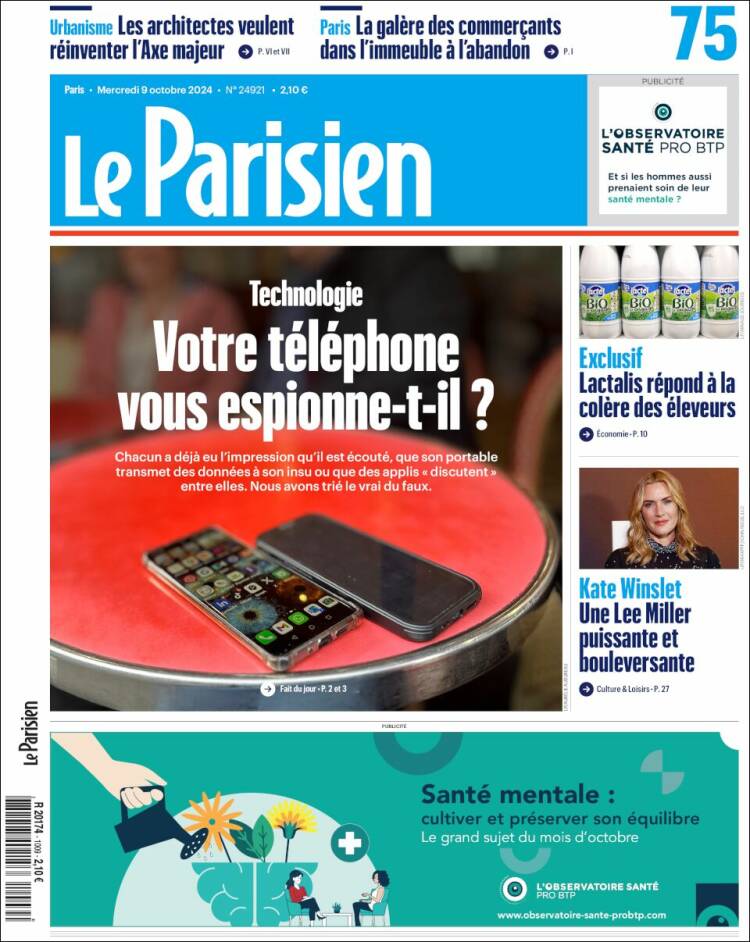Portada de Le Parisien (Francia)