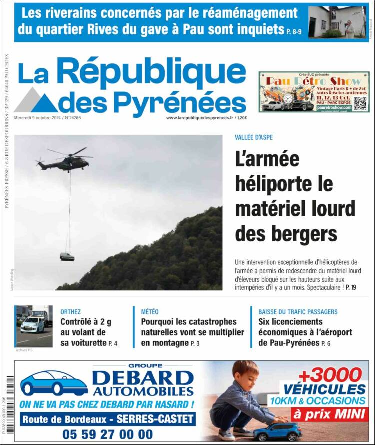 Portada de La République des Pyrénées (Francia)