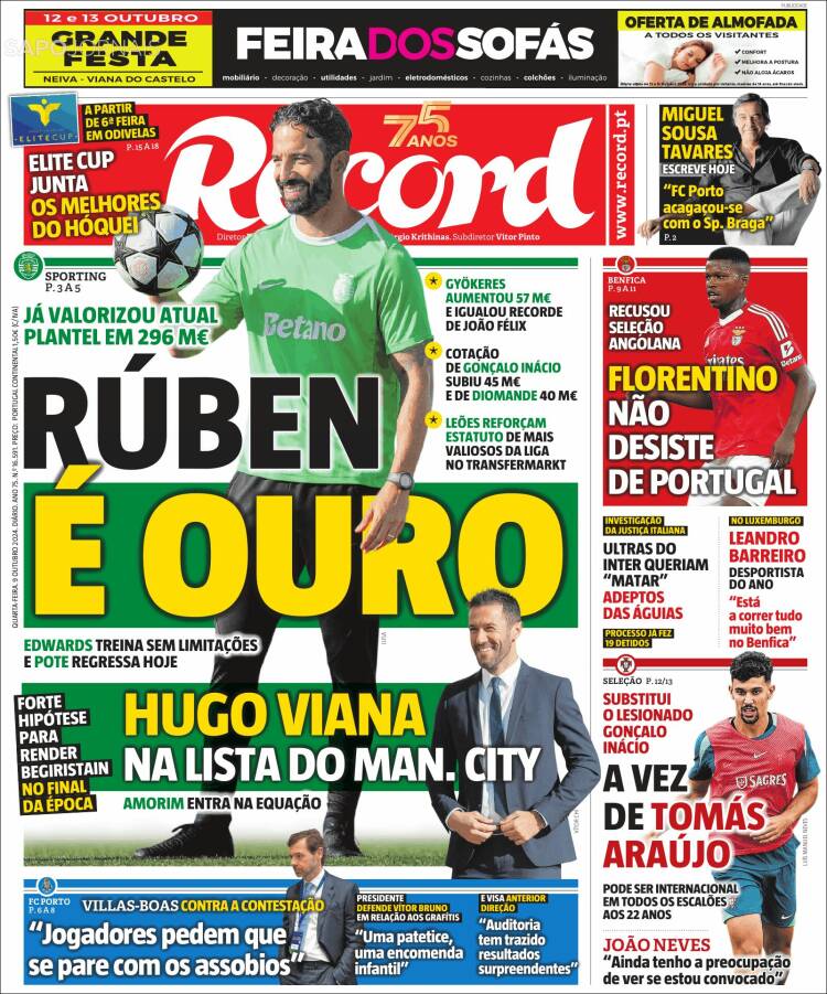 Portada de Record (Portugal)