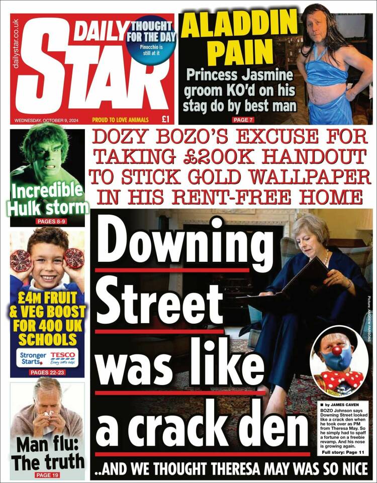 Portada de Daily Star (Reino Unido)