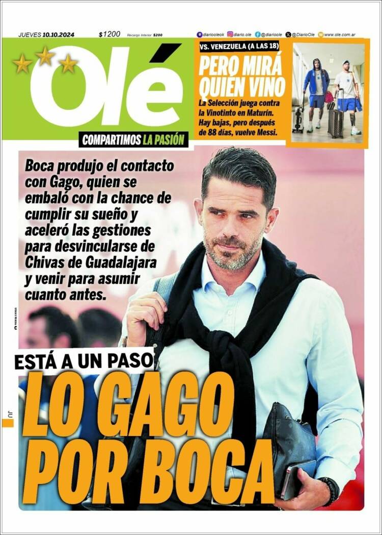 Portada de Olé (Argentina)
