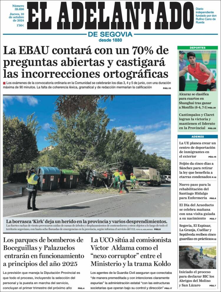 Portada de El Adelantado de Segovia (Spain)