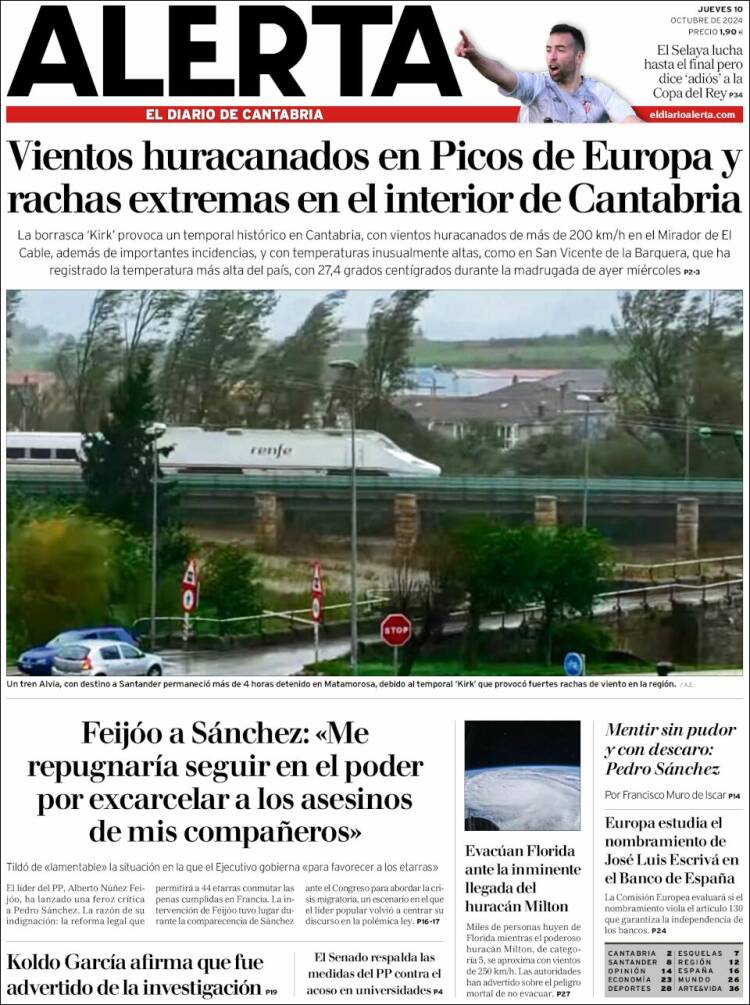 Portada de Alerta - El Diario de Cantabria (Spain)
