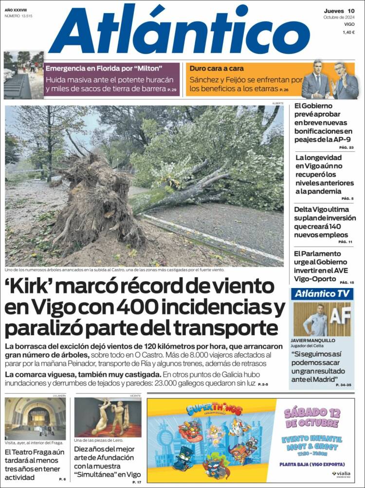 Portada de Atlántico Diario (Spain)