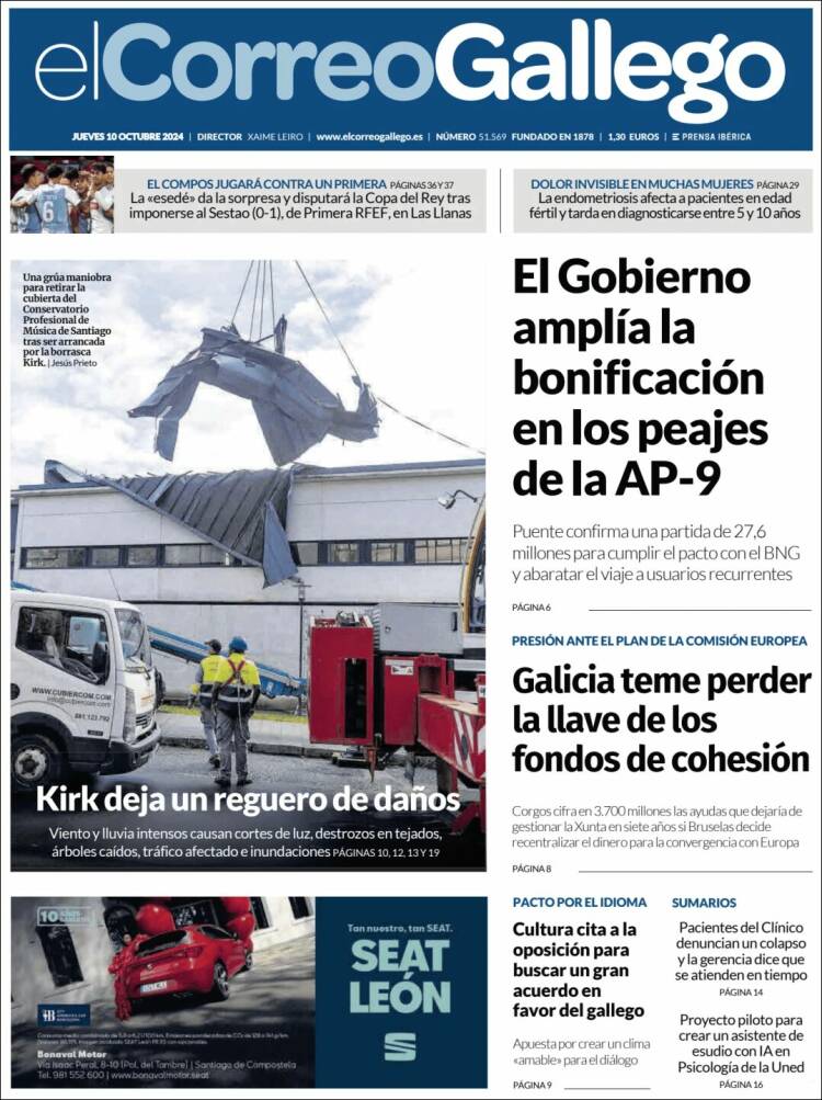 Portada de El Correo Gallego (Spain)
