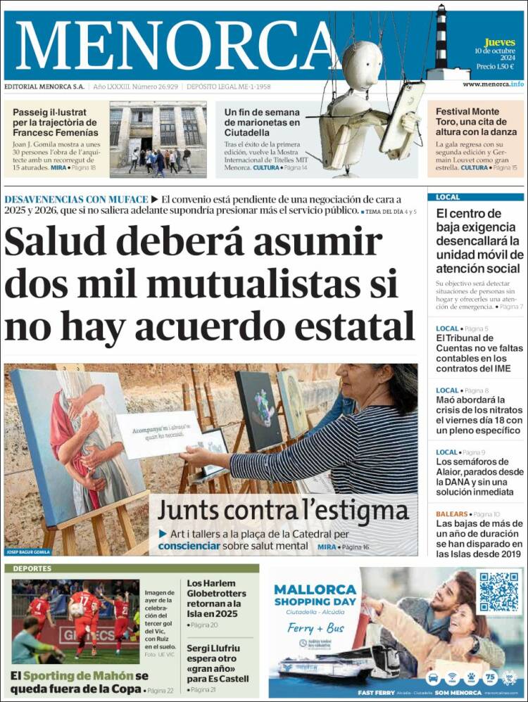 Portada de Menorca - Diario Insular (Spain)