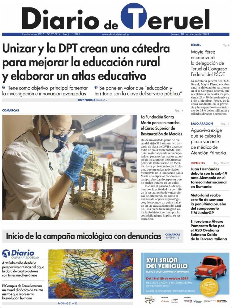 Portada de Diario de Teruel (Spain)