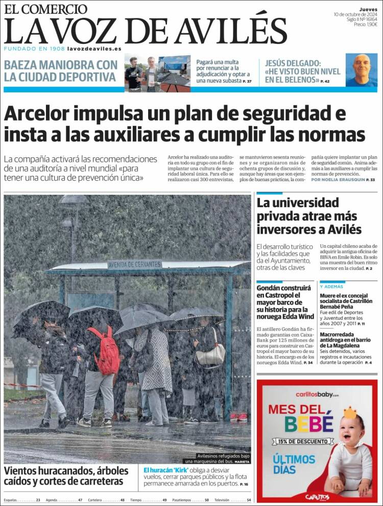 Portada de El Comercio - Avilés (Spain)