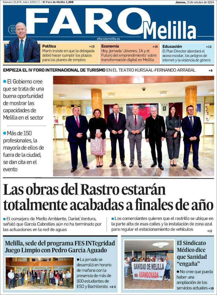 Portada de El Faro de Melilla (Spain)