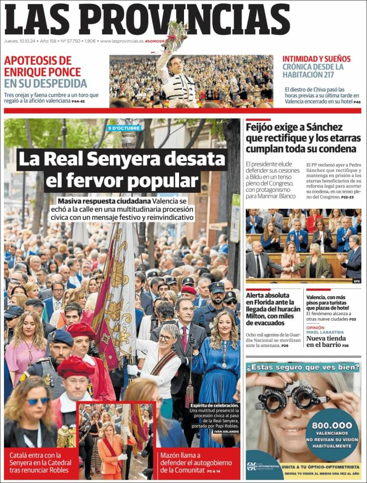 Portada de Las Provincias (Spain)