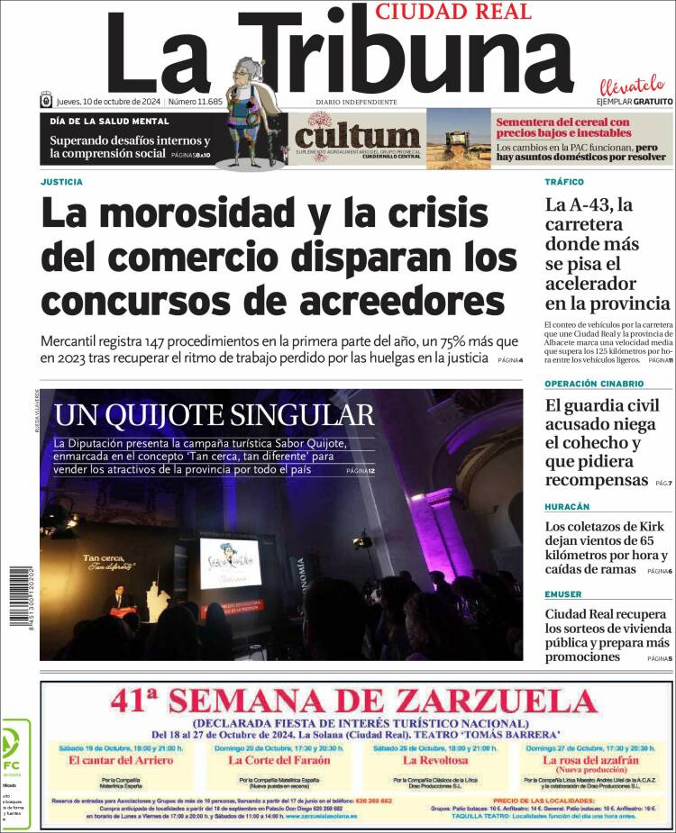 Portada de La Tribuna de Ciudad Real (Spain)
