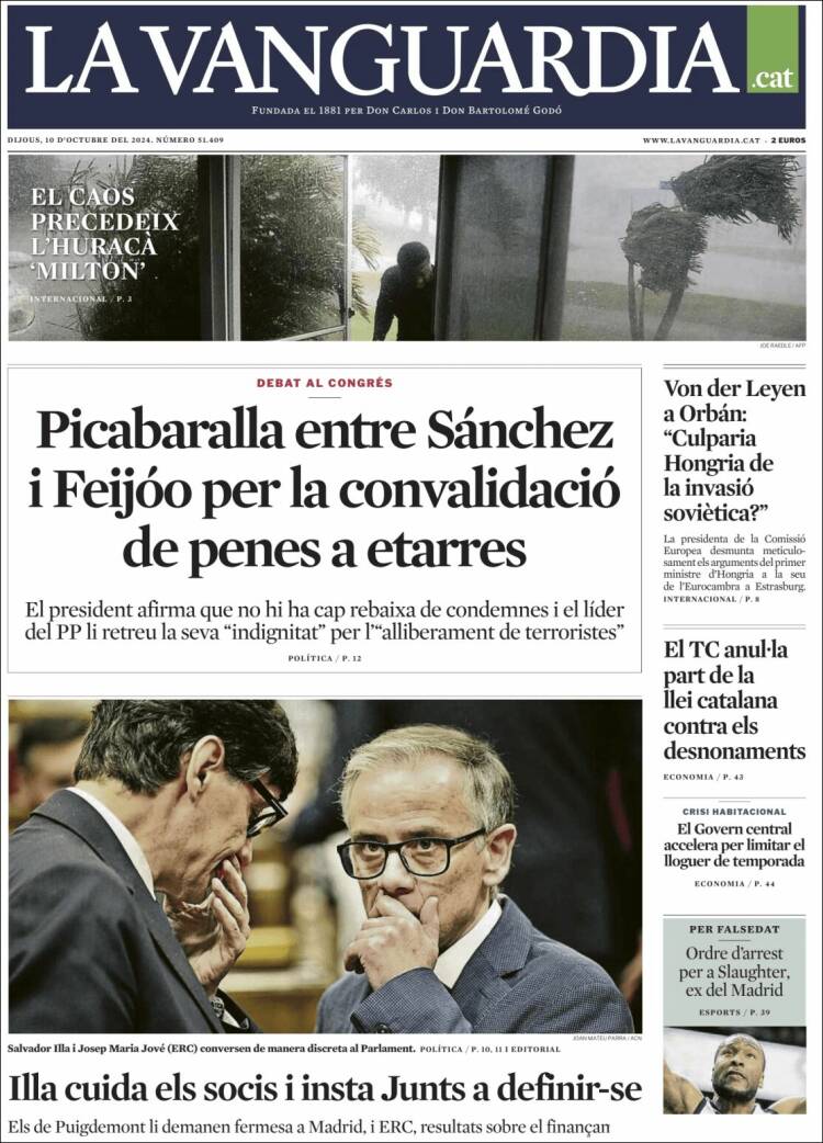 Portada de La Vanguardia (Spain)