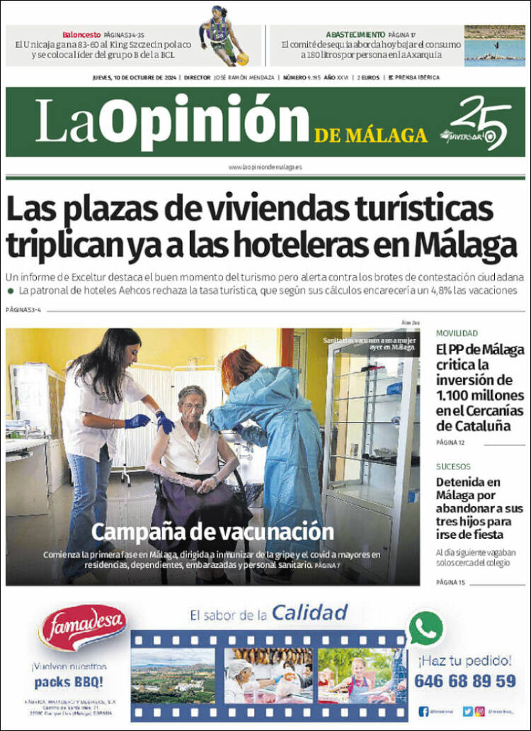 Portada de La Opinión de Málaga (Spain)