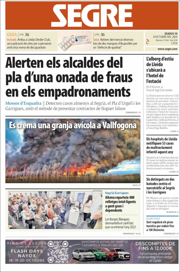 Portada de Segre (Spain)
