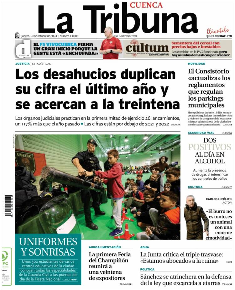 Portada de La Tribuna de Cuenca (Spain)