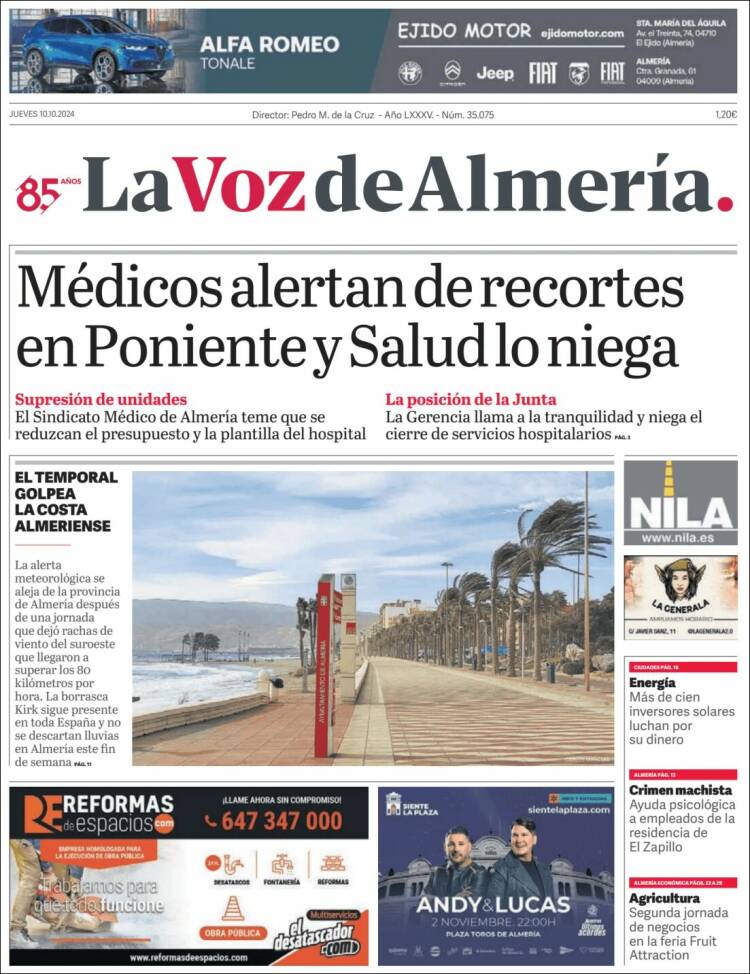Portada de La Voz de Almería (Spain)