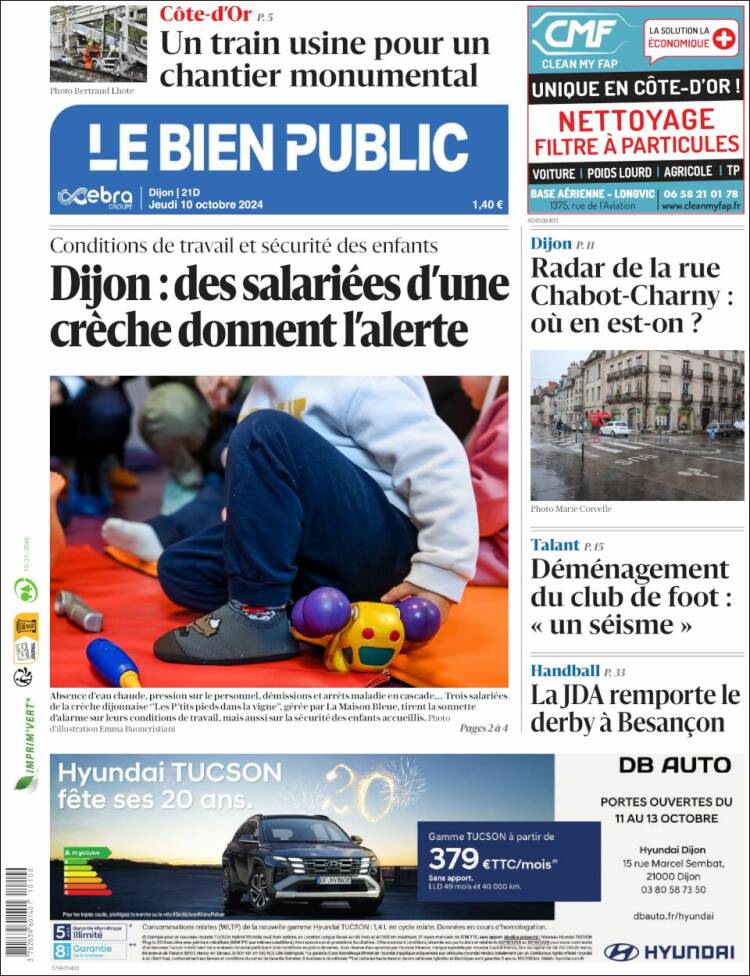 Portada de Le Bien Public (Francia)
