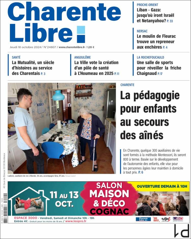 Portada de Charente Libre (Francia)