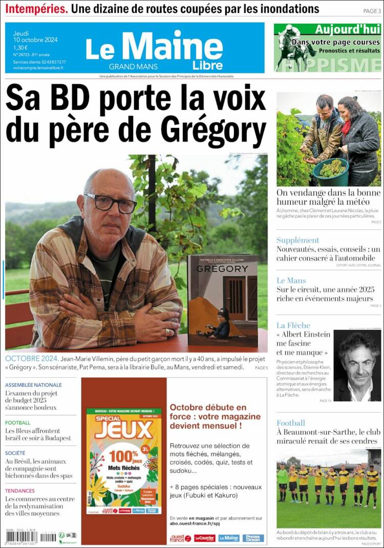 Portada de Le Maine Libre (Francia)