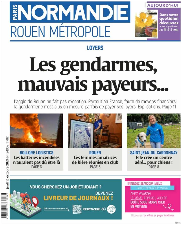 Portada de Paris Normandie (Francia)