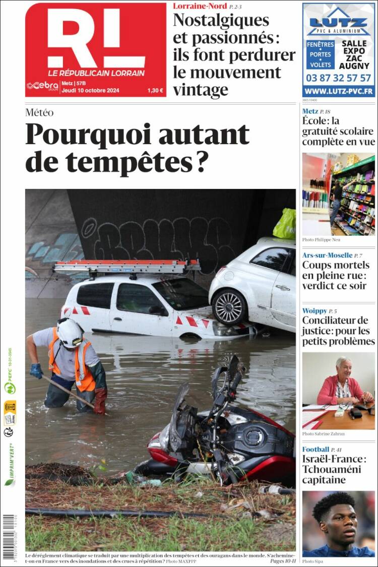 Portada de Le Republicain Lorrain (Francia)