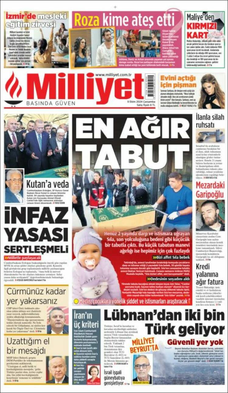 Portada de Milliyet (Turkey)