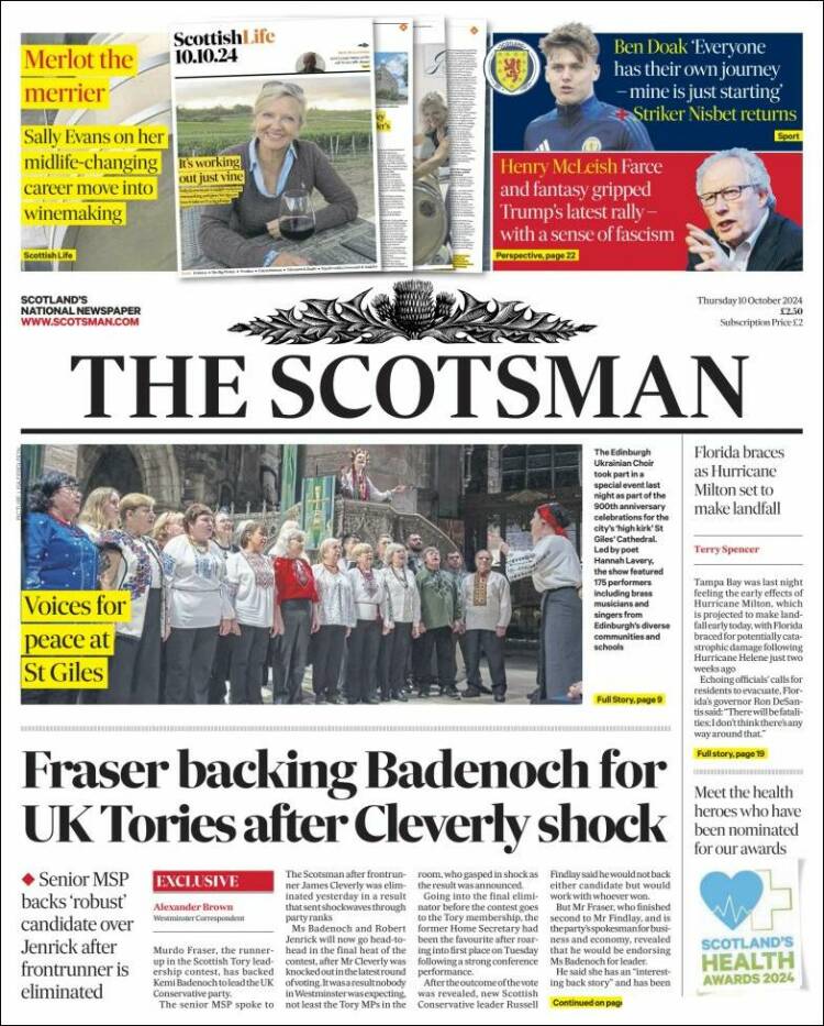 Portada de The Scotsman (United Kingdom)