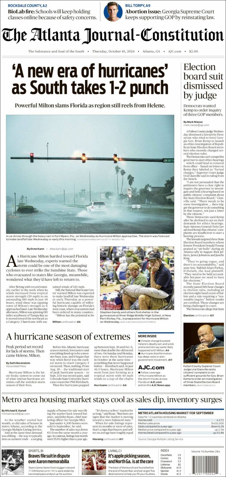 Portada de The Atlanta Journal-Constitution (USA)