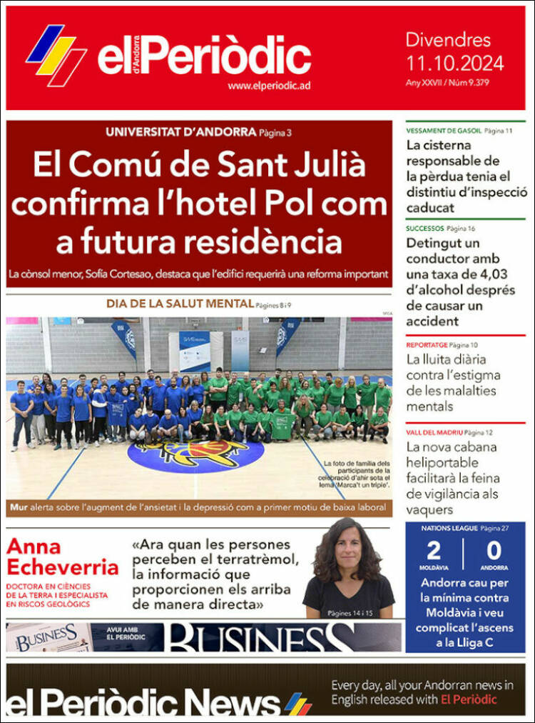 Portada de El Periòdic d'Andorra (Andorra)