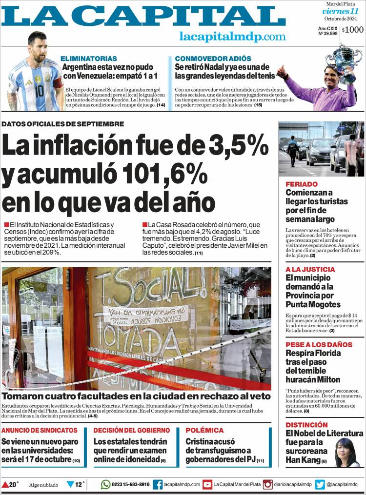 Portada de Diario La Capital - Mar del Plata (Argentina)